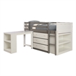Furniture of America Aveni Solid Wood Twin Loft Bed with Side Ladder in Gray