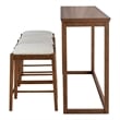 Furniture of America Forma Solid Wood 4-Piece Sofa Table with Stools in Walnut