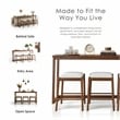 Furniture of America Forma Solid Wood 4-Piece Sofa Table with Stools in Walnut
