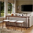 Furniture of America Forma Solid Wood 4-Piece Sofa Table with Stools in Walnut