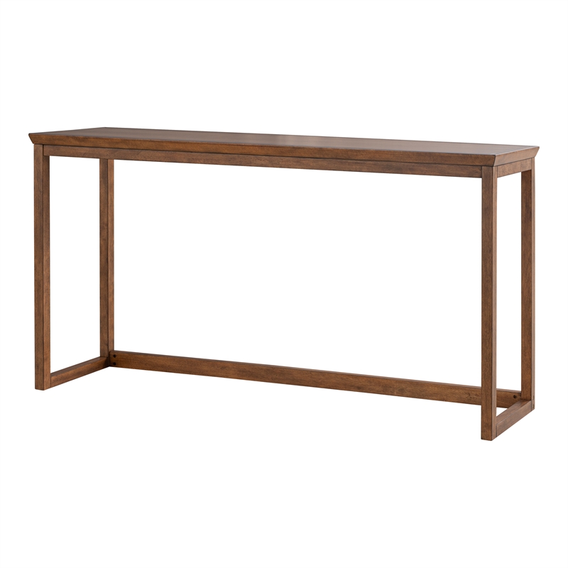 Furniture of America Forma Solid Wood 4-Piece Sofa Table with Stools in Walnut