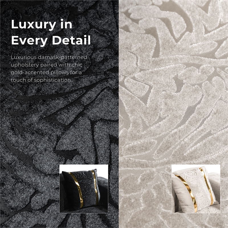 Furniture of America Afra Fabric Soft Curved Track Arms Loveseat in Black