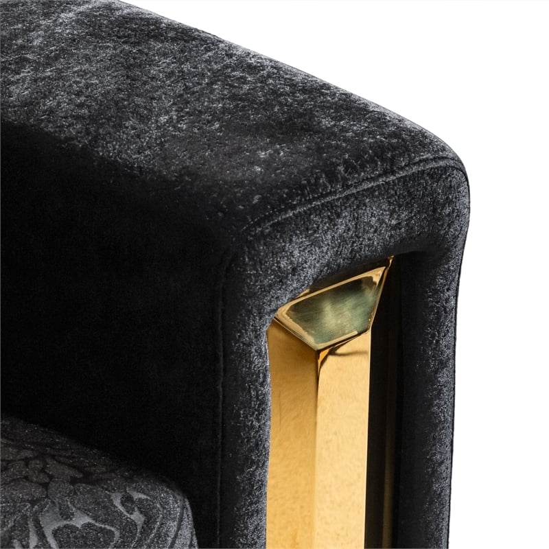 Furniture of America Afra Fabric Soft Curved Track Arms Loveseat in Black