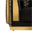 Furniture of America Samison Fabric Zebra Print Gold Trim Loveseat in Black