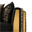 Furniture of America Samison Fabric Zebra Print Gold Trim Loveseat in Black