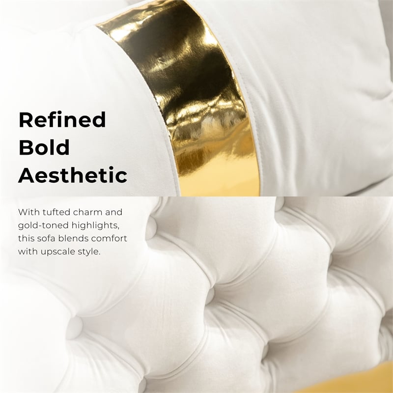 Furniture of America Elbrook Fabric Slope Curved Arm Loveseat in Beige