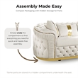 Furniture of America Elbrook Fabric Slope Curved Arm Loveseat in Beige