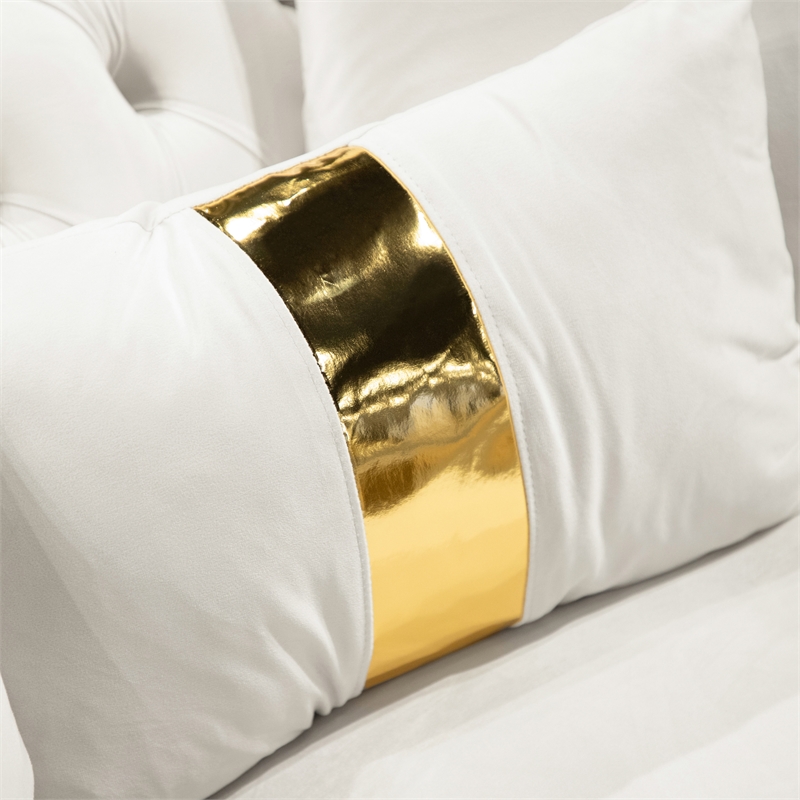 Furniture of America Elbrook Fabric Slope Curved Arm Loveseat in Beige