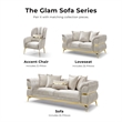 Furniture of America Ranera Fabric Flare Channeled Arms Loveseat in Beige