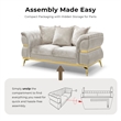 Furniture of America Ranera Fabric Flare Channeled Arms Loveseat in Beige