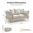 Furniture of America Ranera Fabric Flare Channeled Arms Loveseat in Beige