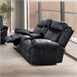 Furniture of America Moya Faux Leather Manual Glider Loveseat in Black