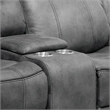 Furniture of America Moya Faux Leather Manual Glider Loveseat in Dark Gray