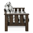 Furniture of America Gavik Wood Plaid Pattern Loveseat in Dark Walnut