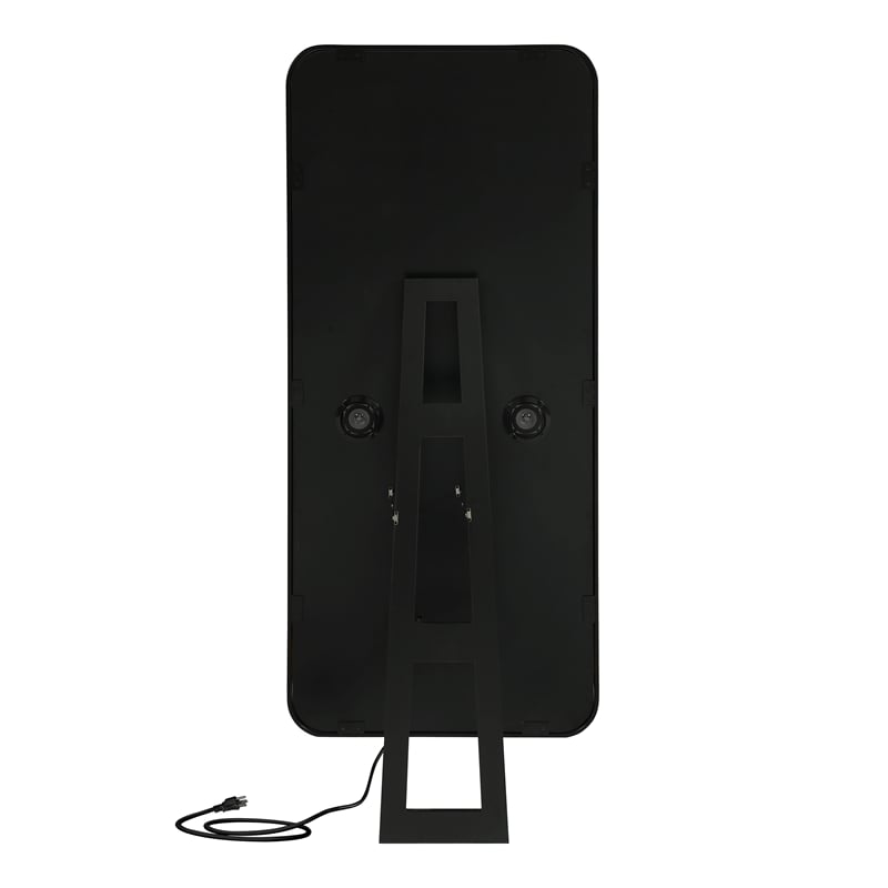 Furniture of America Eirlys Metal Bluetooth LED Lights Standing Mirror in Black