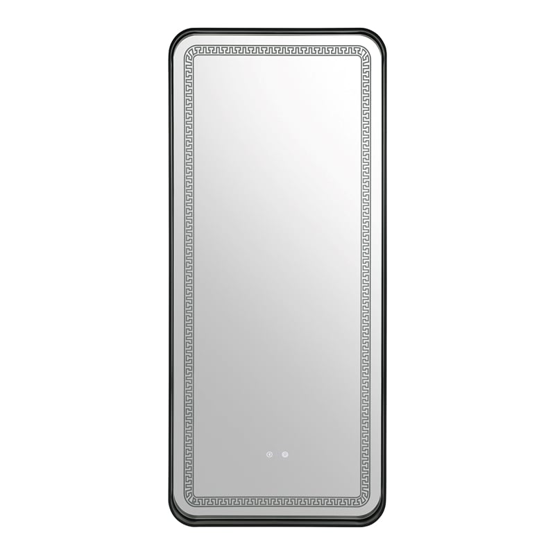 Furniture of America Eirlys Metal Bluetooth LED Lights Standing Mirror in Black