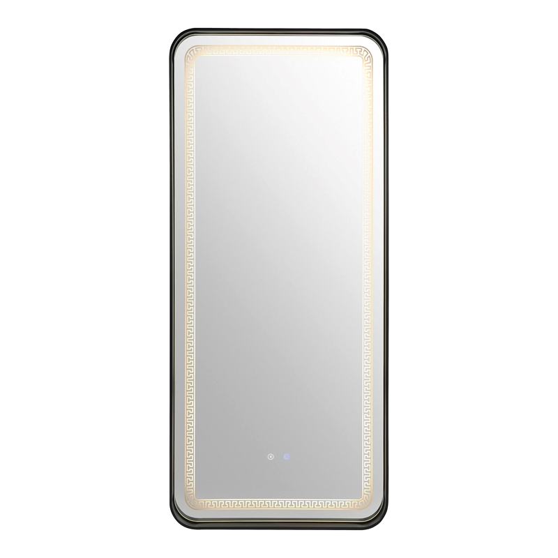 Furniture of America Eirlys Metal Bluetooth LED Lights Standing Mirror in Black