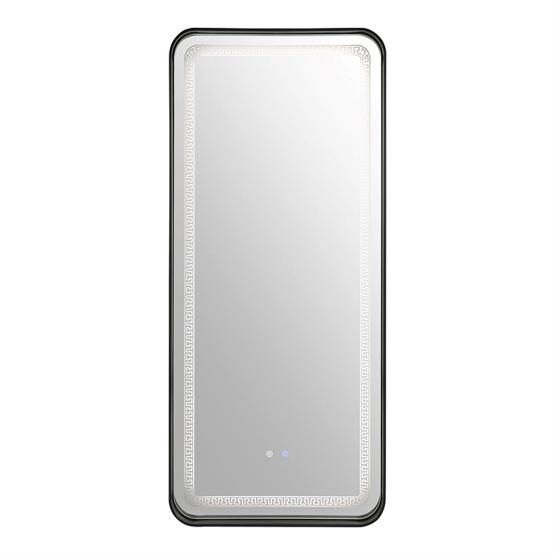 Furniture of America Eirlys Metal Bluetooth LED Lights Standing Mirror in Black