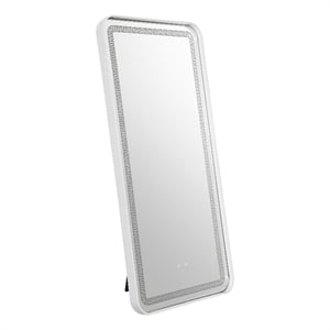 Furniture of America Eirlys Metal Bluetooth LED Lights Standing Mirror in White