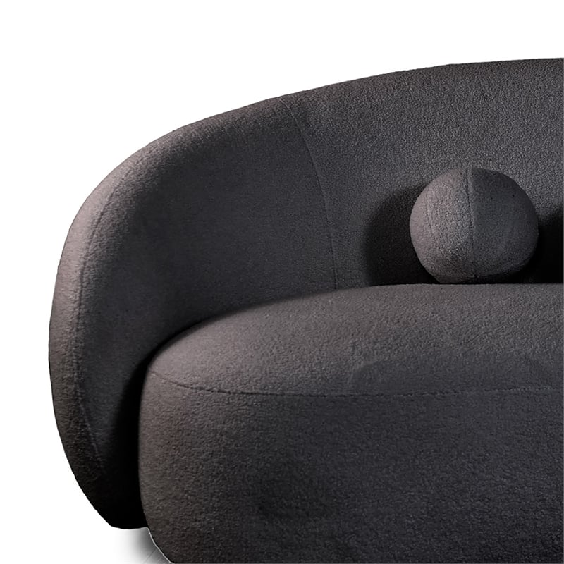 Furniture of America Sylin Chenille and Wood Sculpted Silhouette Sofa in Black