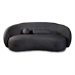 Furniture of America Sylin Chenille and Wood Sculpted Silhouette Sofa in Black