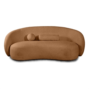 Furniture of America Sylin Chenille and Wood Sculpted Silhouette Sofa in Brown