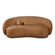 Furniture of America Sylin Chenille and Wood Sculpted Silhouette Sofa in Brown