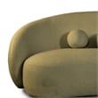 Furniture of America Sylin Chenille and Wood Sculpted Silhouette Sofa in Green