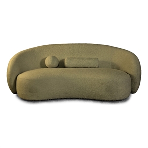 Furniture of America Sylin Chenille and Wood Sculpted Silhouette Sofa in Green
