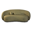 Furniture of America Sylin Chenille and Wood Sculpted Silhouette Sofa in Green