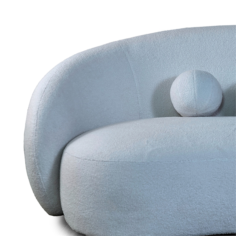 Furniture of America Sylin Chenille and Wood Sculpted Silhouette Sofa in Blue