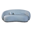 Furniture of America Sylin Chenille and Wood Sculpted Silhouette Sofa in Blue