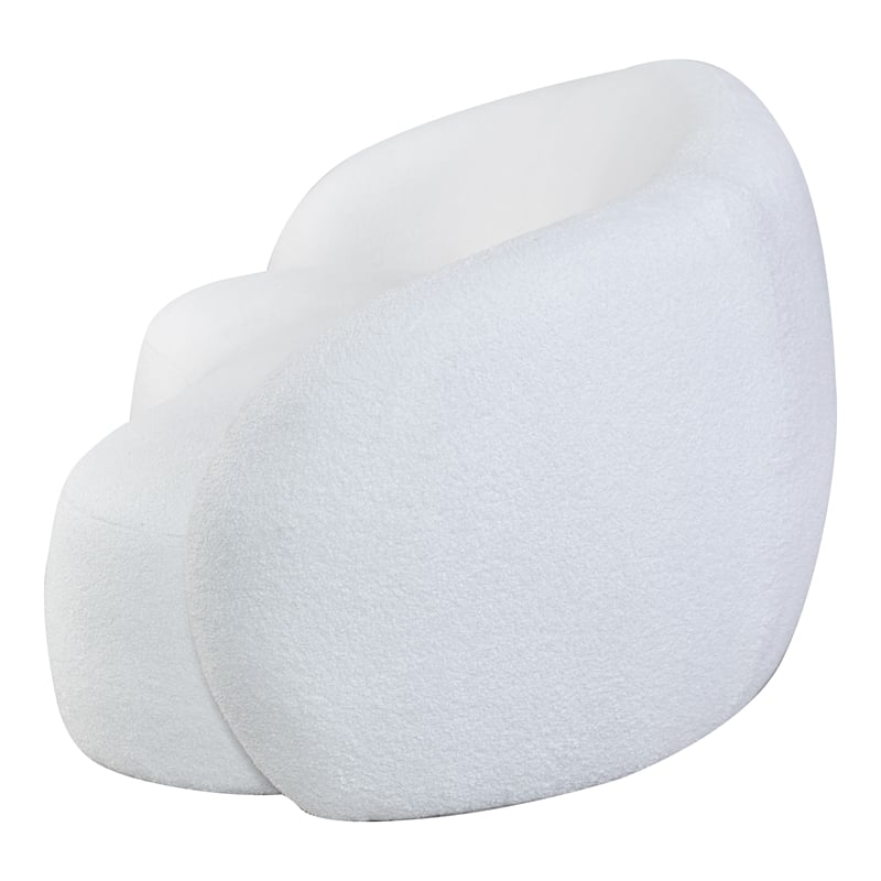 Furniture of America Sylin Chenille and Wood Sculpted Silhouette Sofa in White