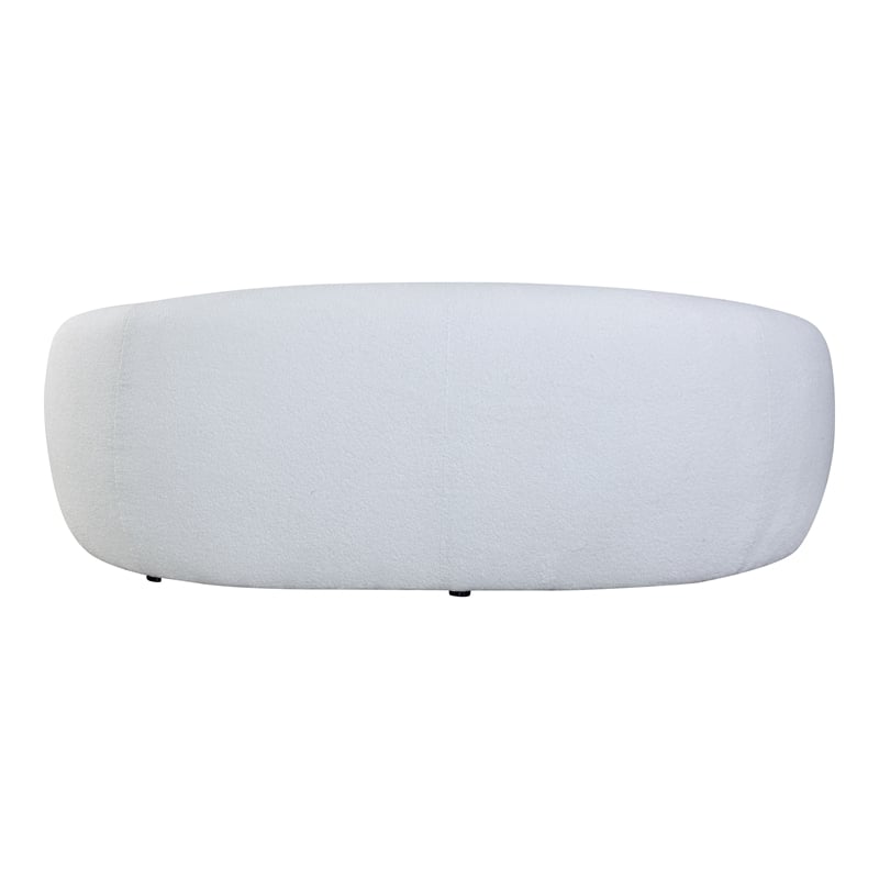 Furniture of America Sylin Chenille and Wood Sculpted Silhouette Sofa in White