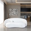 Furniture of America Sylin Chenille and Wood Sculpted Silhouette Sofa in White