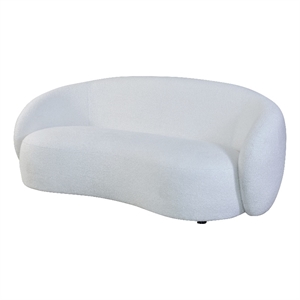 Furniture of America Sylin Chenille and Wood Sculpted Silhouette Sofa in White