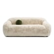 Furniture of America Grizzly Fabric Long-Pile Shaggy Plush Sofa in Beige