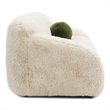 Furniture of America Grizzly Fabric Long-Pile Shaggy Plush Sofa in Beige