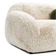 Furniture of America Grizzly Fabric Long-Pile Shaggy Plush Sofa in Beige