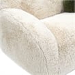 Furniture of America Grizzly Fabric Long-Pile Shaggy Plush Sofa in Beige