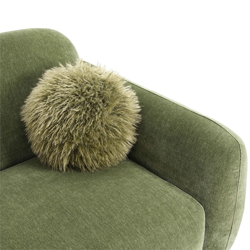 Furniture of America Ramos Chenille Bench-Style Seating Sofa in Green