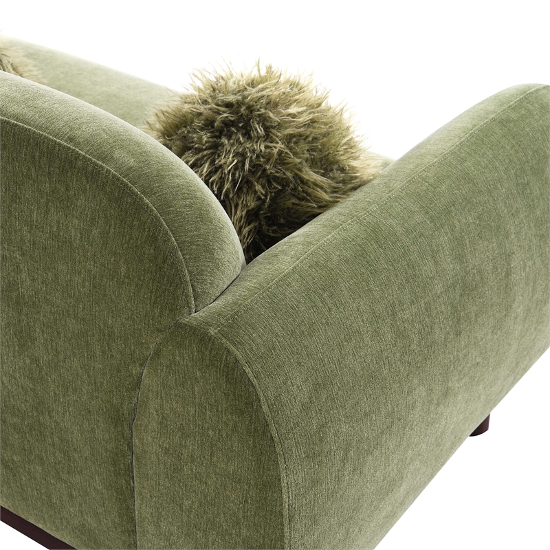 Furniture of America Ramos Chenille Bench-Style Seating Sofa in Green