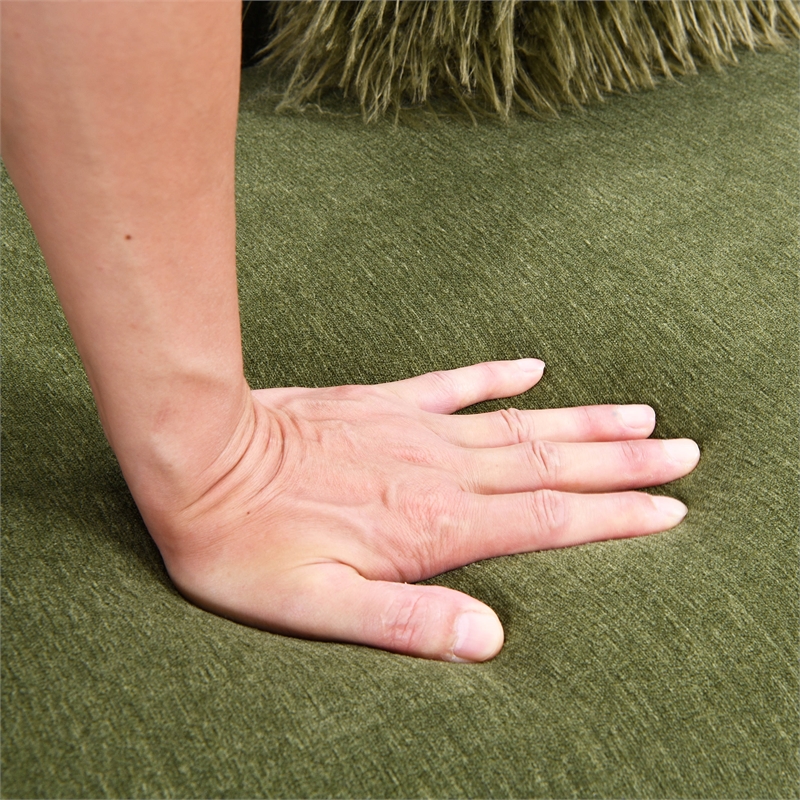 Furniture of America Ramos Chenille Bench-Style Seating Sofa in Green