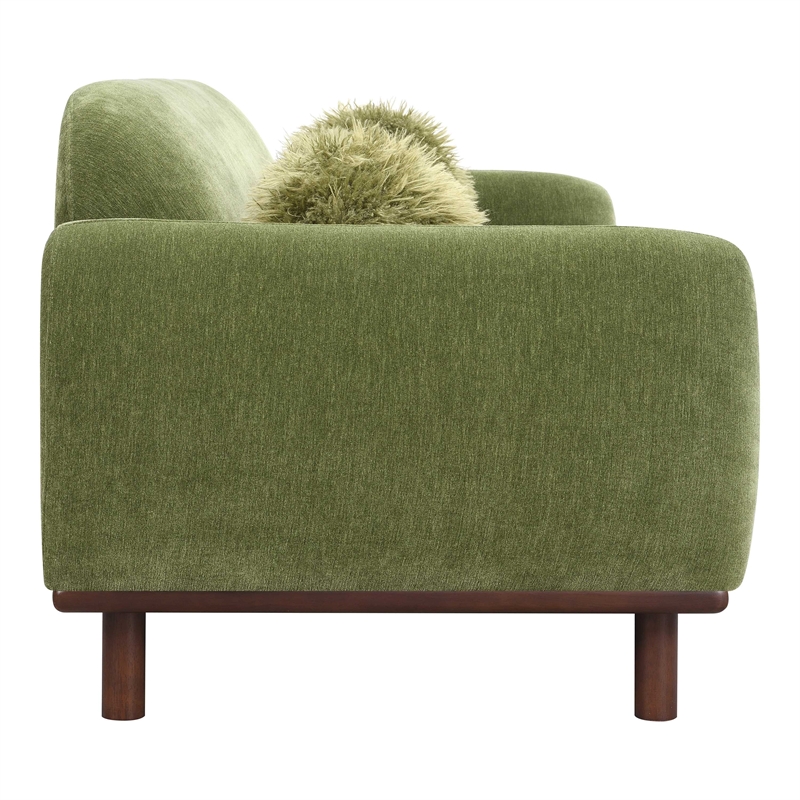 Furniture of America Ramos Chenille Bench-Style Seating Sofa in Green