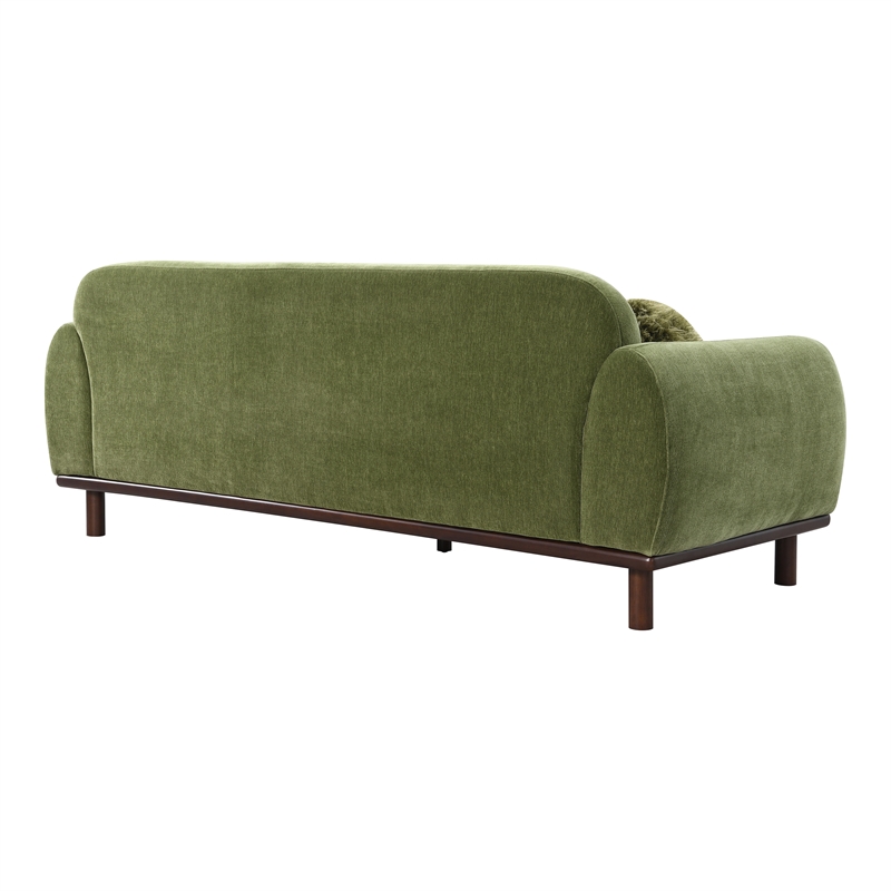 Furniture of America Ramos Chenille Bench-Style Seating Sofa in Green
