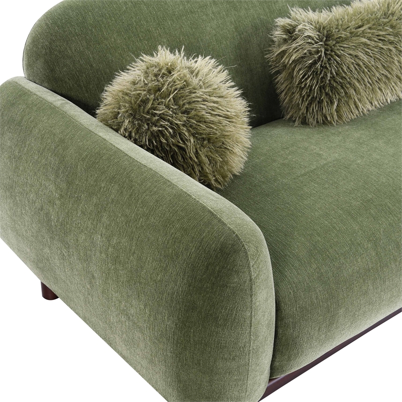Furniture of America Ramos Chenille Bench-Style Seating Sofa in Green