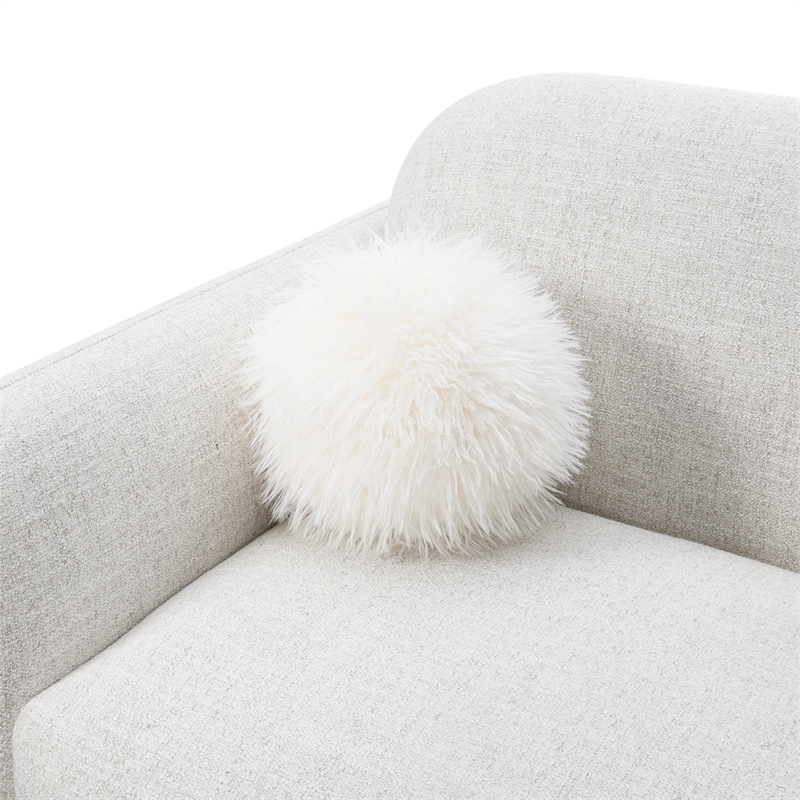 Furniture of America Ramos Chenille Bench-Style Seating Sofa in Beige