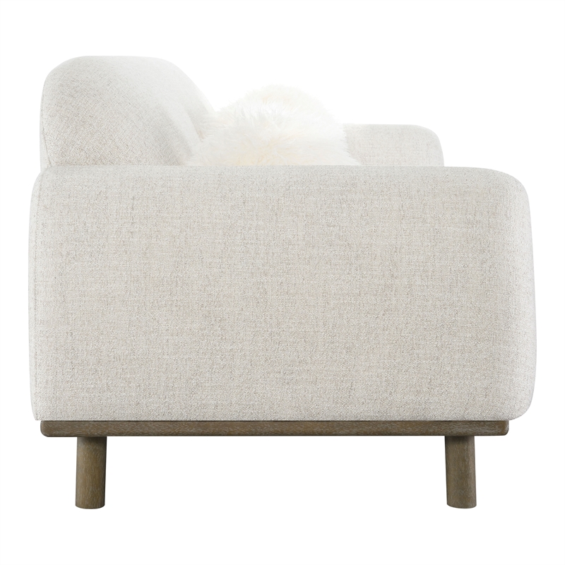 Furniture of America Ramos Chenille Bench-Style Seating Sofa in Beige
