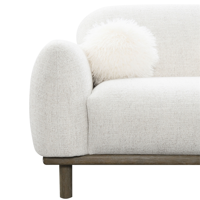 Furniture of America Ramos Chenille Bench-Style Seating Sofa in Beige