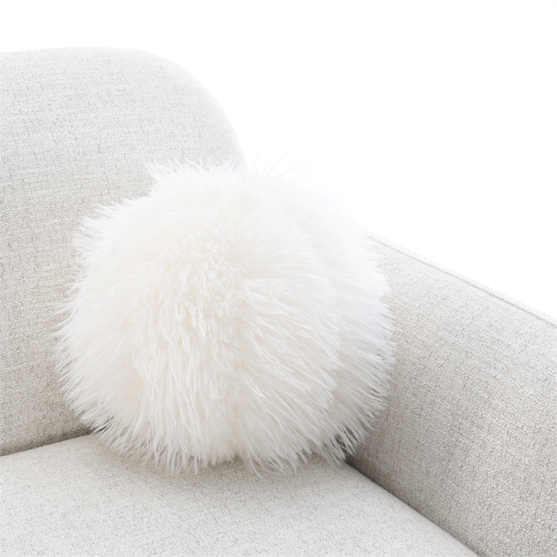 Furniture of America Ramos Chenille Bench-Style Seating Sofa in Beige